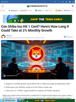 Can Shiba Inu Hit 1 Cent? Here’s How Long It Could Take at 2% Monthly Growth