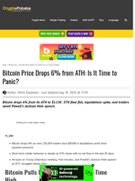 Bitcoin Price Drops 6% from ATH: Is It Time to Panic?