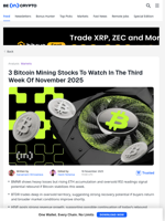 3 Bitcoin Mining Stocks To Watch In Third Week Of November 2025