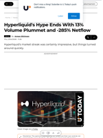Hyperliquid's Hype Ends With 13% Volume Plummet and -285% Netflow - U.Today