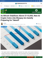 As Bitcoin Stabilizes Above $110,000, New AI Crypto Coins Like Blazpay Are Quietly Preparing for Takeoff  - TheNewsCrypto