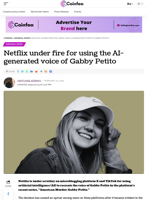 Netflix under fire for using the AI-generated voice of Gabby Petito - Coinfea