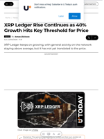 XRP Ledger Rise Continues as 40% Growth Hits Key Threshold for Price - U.Today