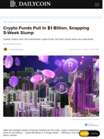 Crypto Funds Pull In $1 Billion, Snapping 5-Week Slump - DailyCoin