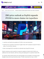 ZRO price outlook as PayPal expands PYUSD to more chains via LayerZero - CoinJournal