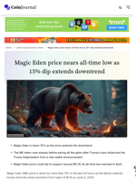 Magic Eden price nears all-time low as 15% dip extends downtrend - CoinJournal