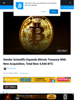 Semler Scientific Expands Bitcoin Treasury With New Acquisition, Total Now 4,846 BTC | Bitcoinist.com