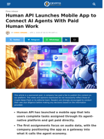 Human API Launches Mobile App to Connect AI Agents With Paid Human Work – Crypto News Flash