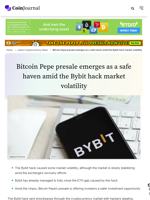 Bitcoin Pepe presale emerges as a safe haven amid the Bybit hack market volatility - CoinJournal
