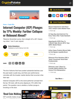 Internet Computer (ICP) Plunges by 11% Weekly: Further Collapse or Rebound Ahead?