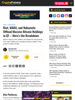 Riot, MARA, and Nakamoto Offload Massive Bitcoin Holdings in Q1 - Here's the Breakdown