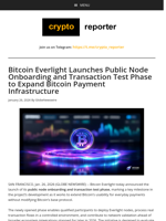 Bitcoin Everlight Launches Public Node Onboarding and Transaction Test Phase to Expand Bitcoin Payment Infrastructure