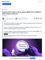 Solana Price Falls Below $200 – What's Next?