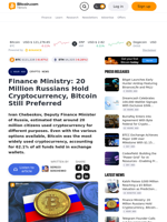 Finance Ministry: 20 Million Russians Hold Cryptocurrency, Bitcoin Still Preferred – Crypto News Bitcoin News