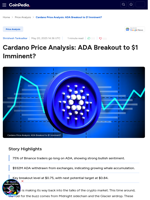Cardano Price Analysis: ADA Breakout to $1 Imminent?