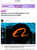 Alibaba to invest $53 billion in AI infrastructure by 2028 - Coinfea