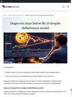 Dogecoin stays below $0.10 despite deflationary model