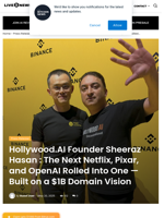 Hollywood.AI Founder Sheeraz Hasan : The Next Netflix, Pixar, and OpenAI Rolled Into One — Built on a $1B Domain Vision | Live Bitcoin News