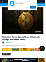 Ripple Exec: Banks Without Stablecoin 'Will Get Left Behind'