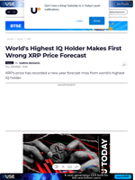 World's Highest IQ Holder Makes First Wrong XRP Price
Forecast