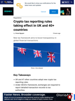 Crypto tax reporting rules taking effect in UK and 40+
countries