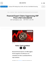 Financial Expert Claims Suppressing XRP Price Is Not Coincidental