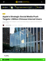 Apple’s Strategic Social Media Push Targets 1 Billion Chinese Internet Users - CoinCentral