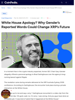 White House Apology? Why Gensler’s Reported Words Could Change XRP’s Future