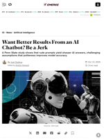 Want Better Results From an AI Chatbot? Be a Jerk - Decrypt