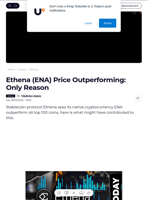 Ethena (ENA) Price Outperforming: Only Reason - U.Today