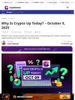 Why Is Crypto Up Today? – October 9, 2025