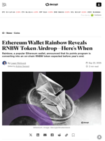 Ethereum Wallet Rainbow Reveals RNBW Token Airdrop—Here's When - Decrypt