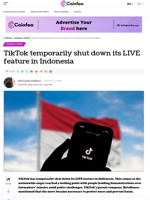 TikTok temporarily shut down its LIVE feature in Indonesia - Coinfea
