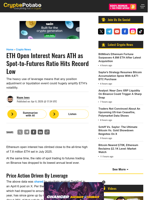 ETH Open Interest Nears ATH as Spot-to-Futures Ratio Hits Record Low