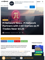 Pi Network News: Pi Network Partners with CiDi Games as Pi Trades Near $0.25 | Live Bitcoin News
