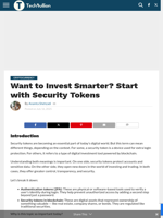 Want to Invest Smarter? Start with Security Tokens - TechBullion