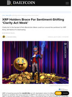XRP Holders Brace For Sentiment-Shifting 'Clarity Act Week' - DailyCoin
