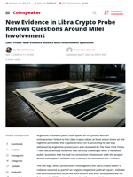 Libra Crypto Probe Renews Questions About Milei Scam Involvement