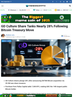 GD Culture Share Tanks Nearly 28% Following Bitcoin Treasury Move - TheNewsCrypto