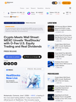 Crypto Meets Wall Street: MEXC Unveils 'RealStocks' with 0-Fee U.S. Equity Trading and Real Dividends
