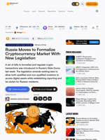 Russia Moves to Formalize Cryptocurrency Market With New Legislation – Regulation Bitcoin News