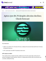 Aptos eyes $4.70 despite altcoins decline; Check forecast