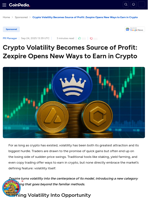 Crypto Volatility Becomes Source of Profit: Zexpire Opens New Ways to Earn in Crypto
