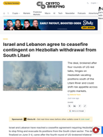Israel and Lebanon agree to ceasefire contingent on Hezbollah withdrawal from South Litani