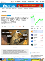 DWF Ventures Analyzes World Liberty’s $WLFI After Highly Anticipated TGE