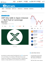 XRP Hits $4B in Open Interest — Bull Fuel or Leverage Bomb? ⋆ ZyCrypto
