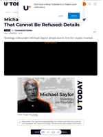 Michael Saylor Names Crypto Offer That Cannot Be Refused: Details