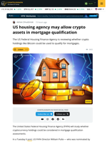 FHFA to Explore Crypto for Mortgage Eligibility