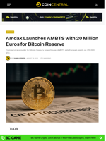 Amdax Launches AMBTS with 20 Million Euros for Bitcoin Reserve