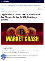 Crypto Market Crash: XRP, ADA and Other Top Altcoins To Buy As BTC Dips Below $91000